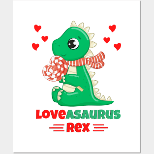 Loveasaurus Rex Valentine's Day dinosaur lovers Posters and Art